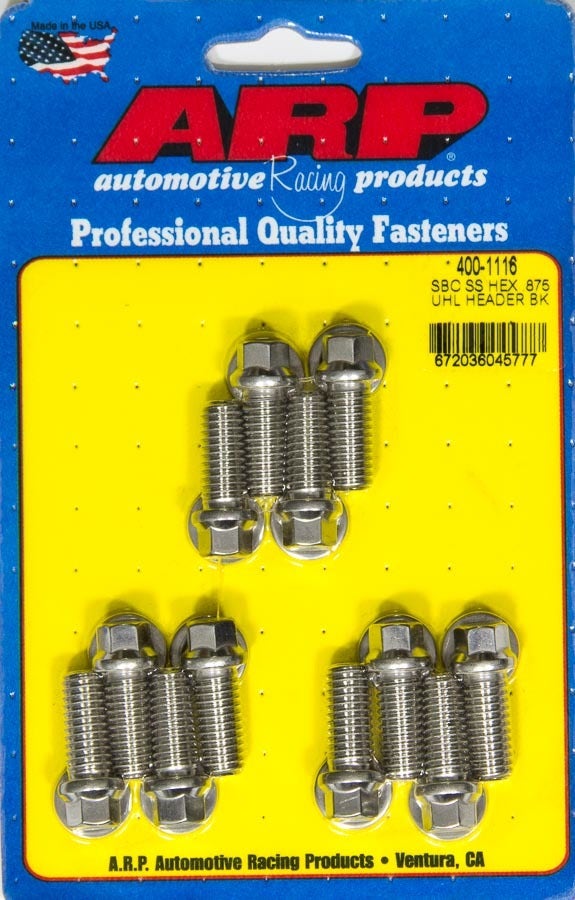 Arp 400-1116 Header Bolt Kit (6Pt.3/8 X .875 Uhl (12)) Arp  Header Bolt Kit