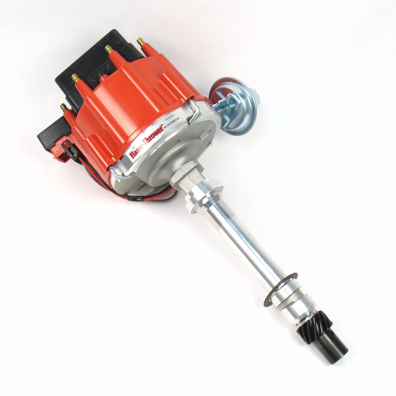 Pertronix D1051 Flame-Thrower Distributor Hei Red Cap Machined Housing For