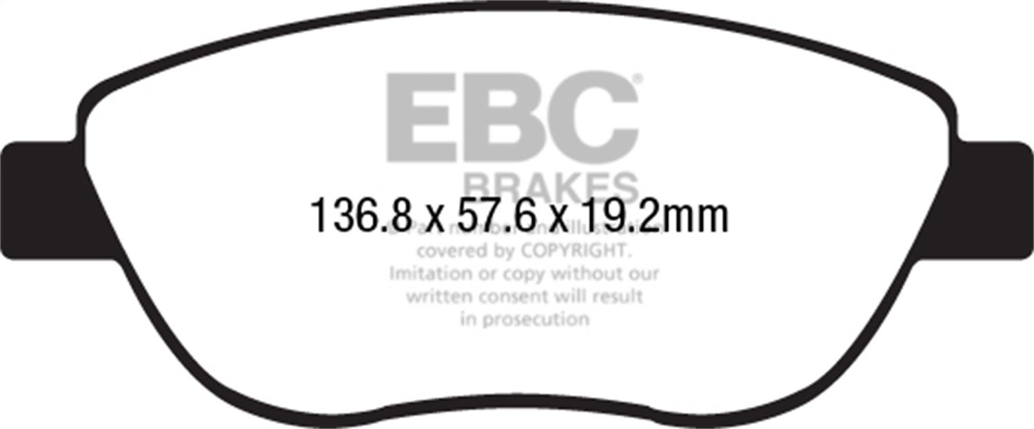 Ebc Brakes Dp32212c Redstuff Ceramic Low Dust Brake Pads Fits 14-18 500