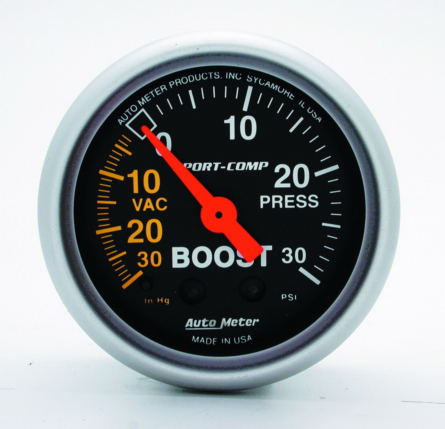 Autometer 3303 Sport-Comp Mechanical Boost/Vacuum Gauge Auto Meter Products