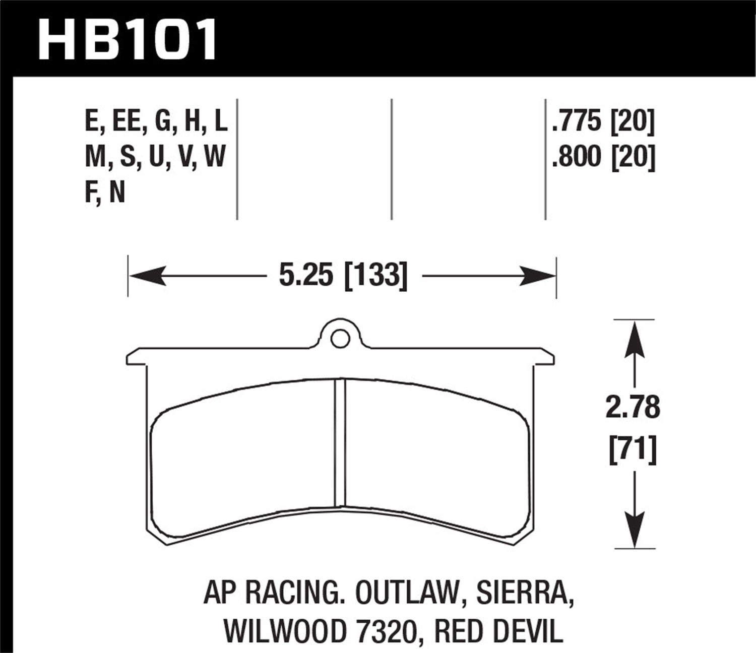 Hawk Performance Hb101s.800 Ht-10 Disc Brake Pad   Ht-10 Disc Brake Pad