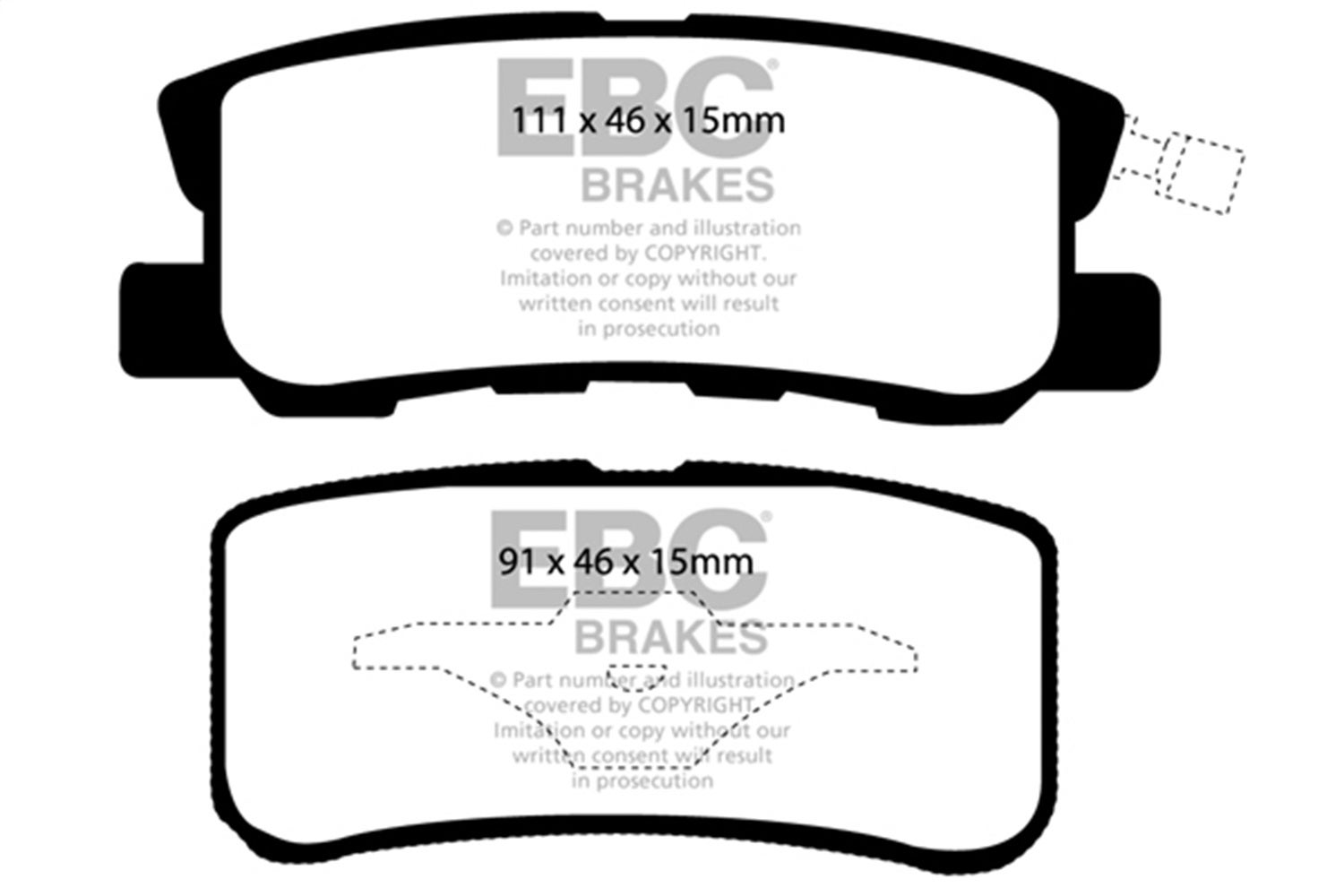 Ebc Brakes Dp41407r Yellowstuff Street And Track Brake Pads   Yellowstuff Street