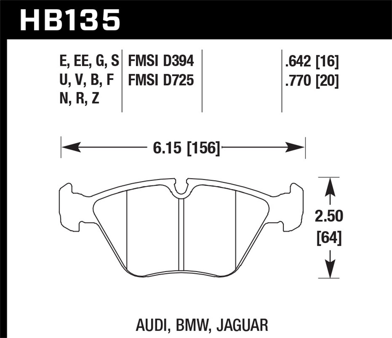 Hawk Performance Hb135u.760 Dtc-70 Disc Brake Pad   Dtc-70 Disc Brake Pad