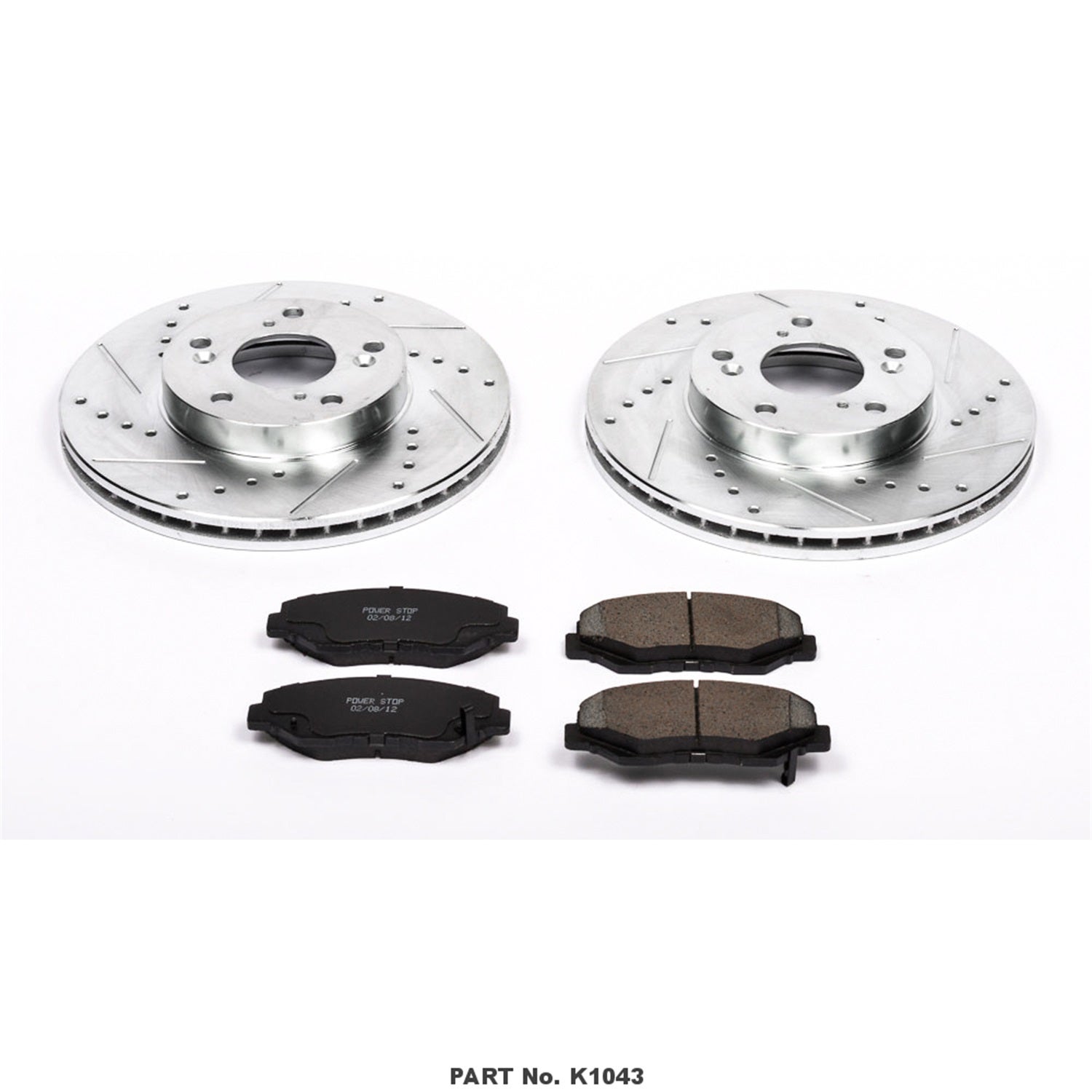 Power Stop K1043 Front Brake Kit With Drilled/Slotted Brake Rotors And Z23