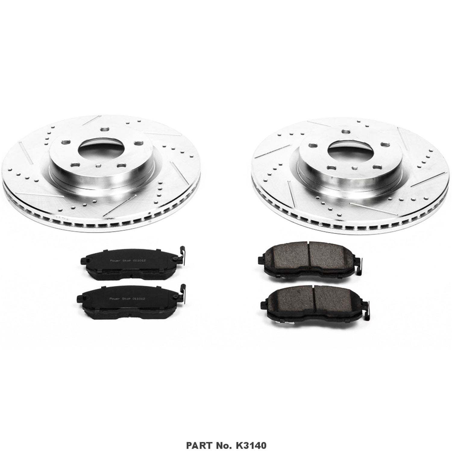 Power Stop K3140 Front Z23 Carbon Fiber Brake Pads With Drilled & Slotted Brake