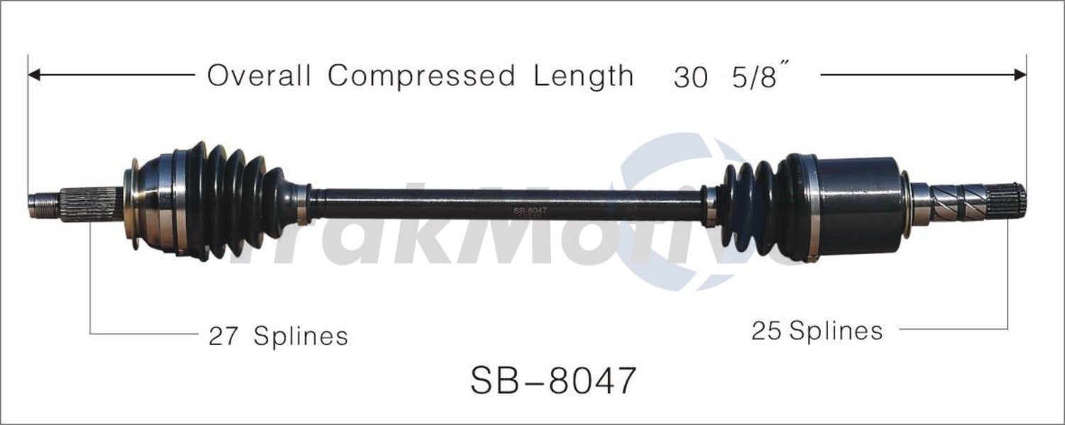 Trakmotive Cv Axle Shaft P/N:Sb-8047  Cv Axle Shaft P/N: