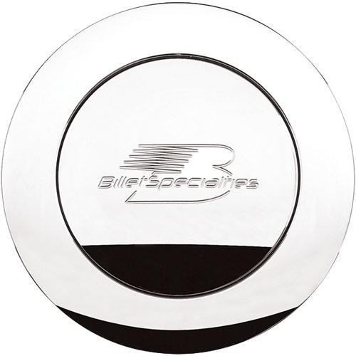 Horn Button, Billet Specialties Logo Polished (Large) Horn Button,  Logo