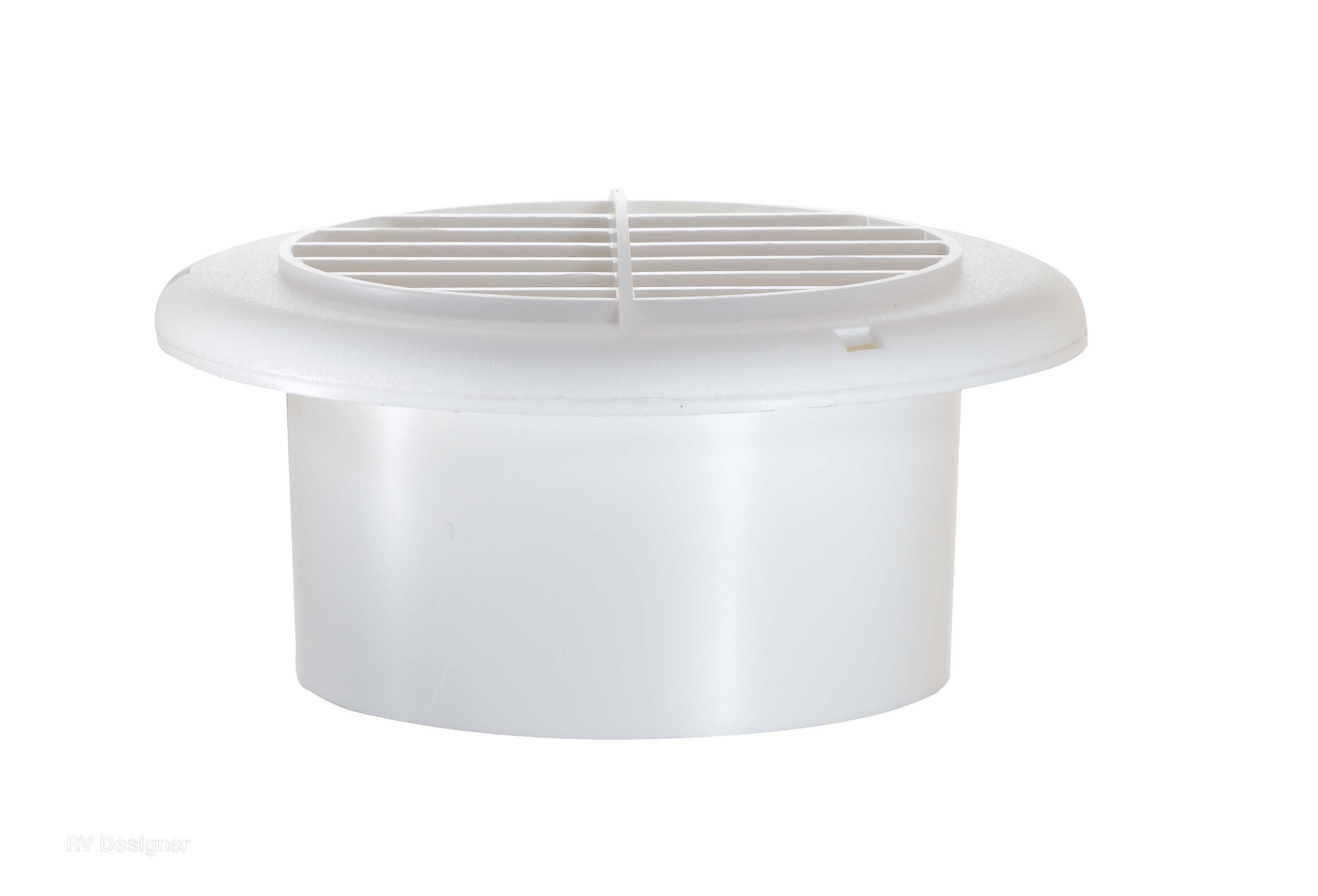 Rv Designer H820 Provent Dampened Vent - White,4"   Heating/ Cooling Register;