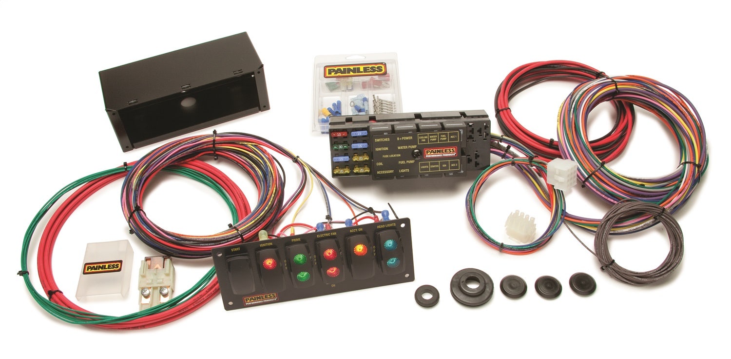 Painless Wiring 50005 10 Circuit Race Only Chassis Harness/Switch Panel Kit   10