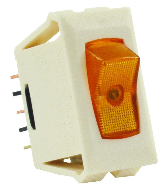 Jr Products 12575 Amber/Ivory Spst Illuminated On/Off Switch   Multi Purpose
