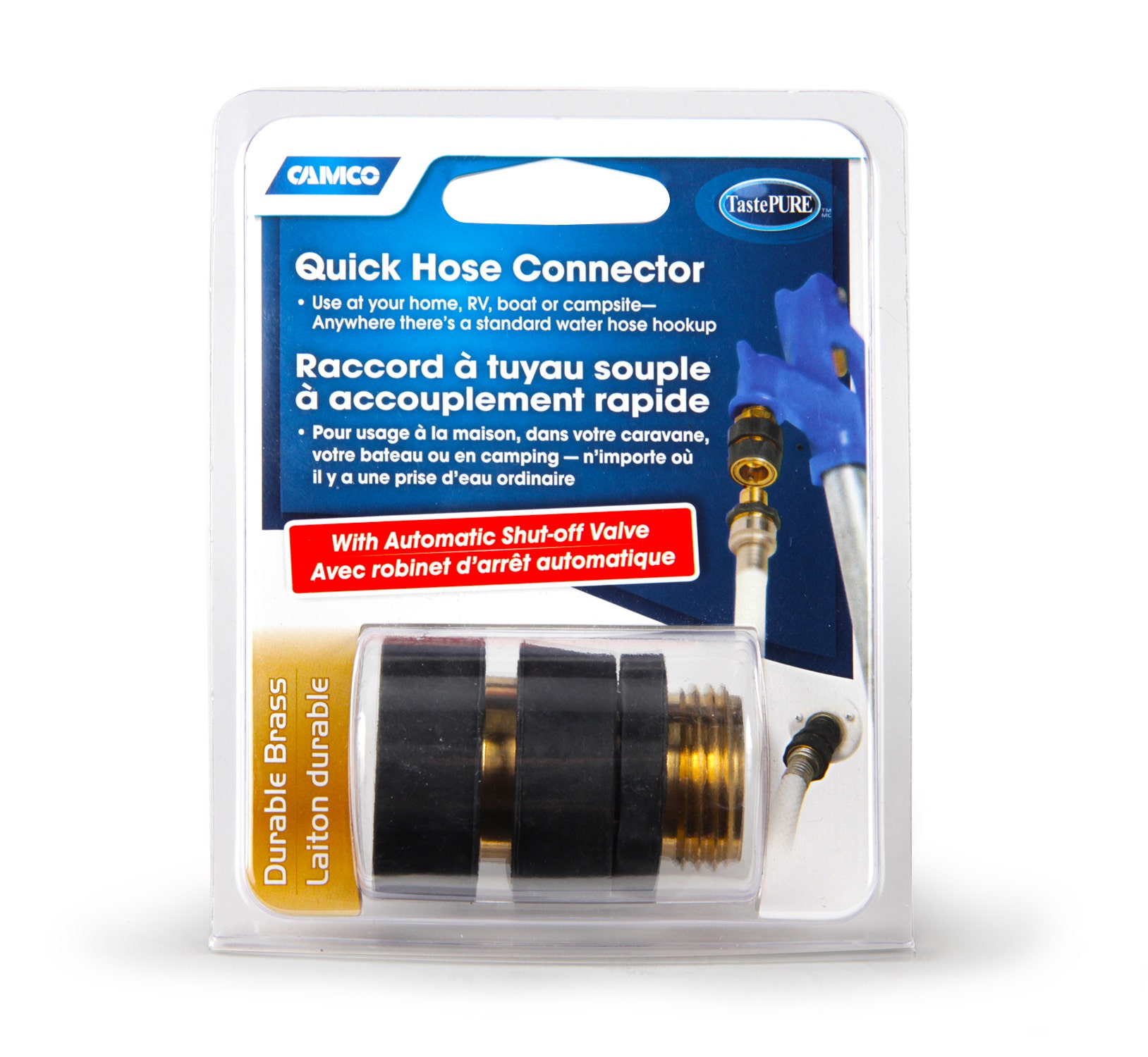 Camco 20135 Brass Quick Hose Connect   Fresh Water Hose Connector; Compatibility