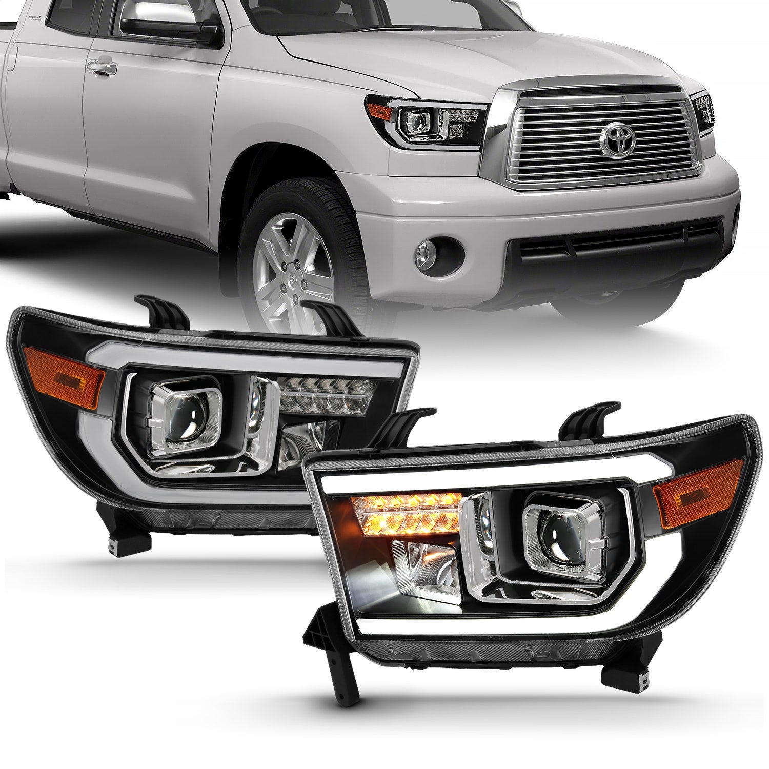Anzo Usa 111447 Projector Headlight Set Fits 07-16 Sequoia Tundra   Projector