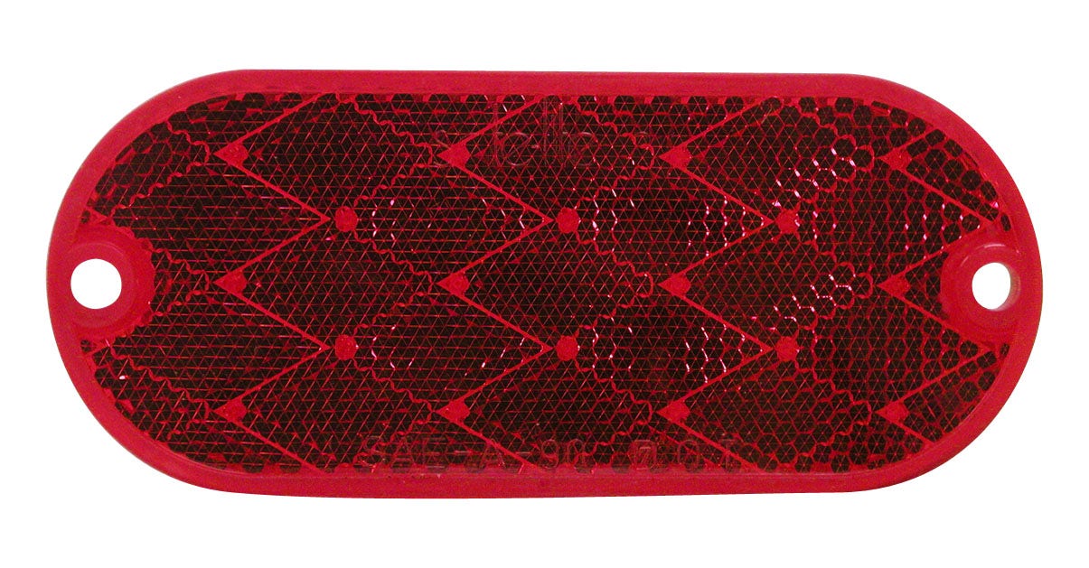 Pm V480r Red Oval Stick-On Reflectors 2 Count  Mfg.  Reflector Quick Mount; Lens