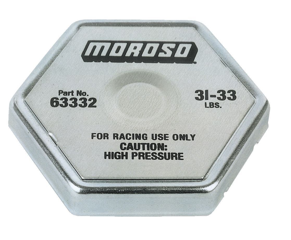 Moroso 63332 32 Lbs. Radiator Cap  Performance  Radiator Cap; Shape - Hexagon,