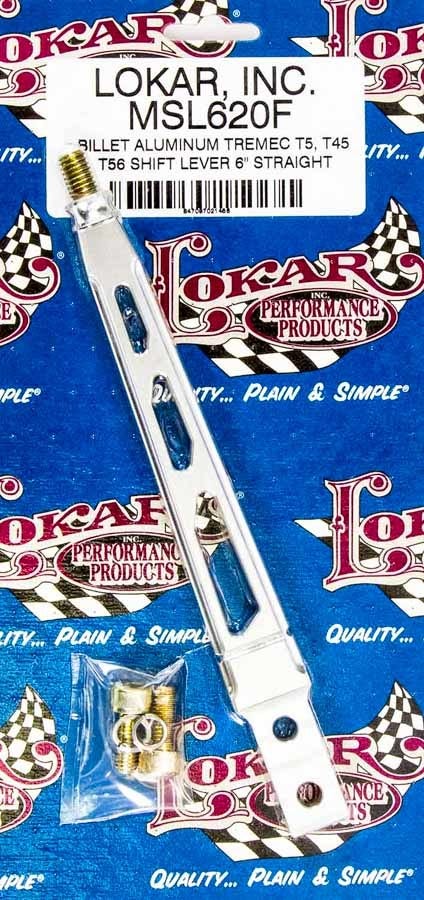 Lokar Msl620f 6" Billet Aluminum Straight Machine Finish Manual Shift Lever For