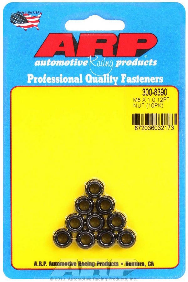 Arp 300-8390 6Mm X 1.00 12-Point Nut - 10 Piece Arp  6Mm X 1.00 12-Point Nut -