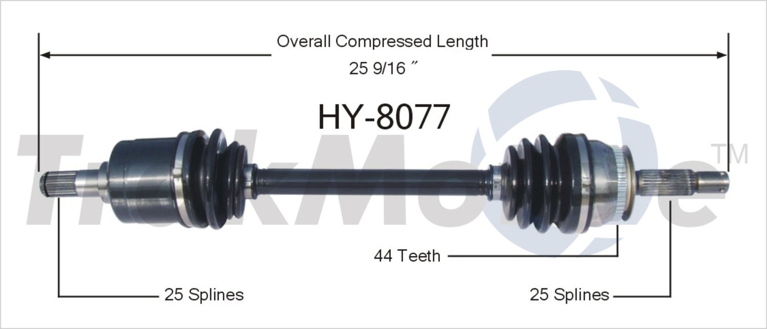 Trakmotive Cv Axle Shaft P/N:Hy-8077  Cv Axle Shaft P/N: