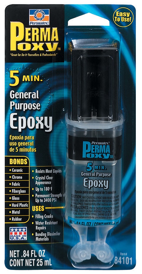 Permatex 84101 Permapoxy 5 Minute General Purpose Epoxy, 0.84 Oz.   Permapoxy 5