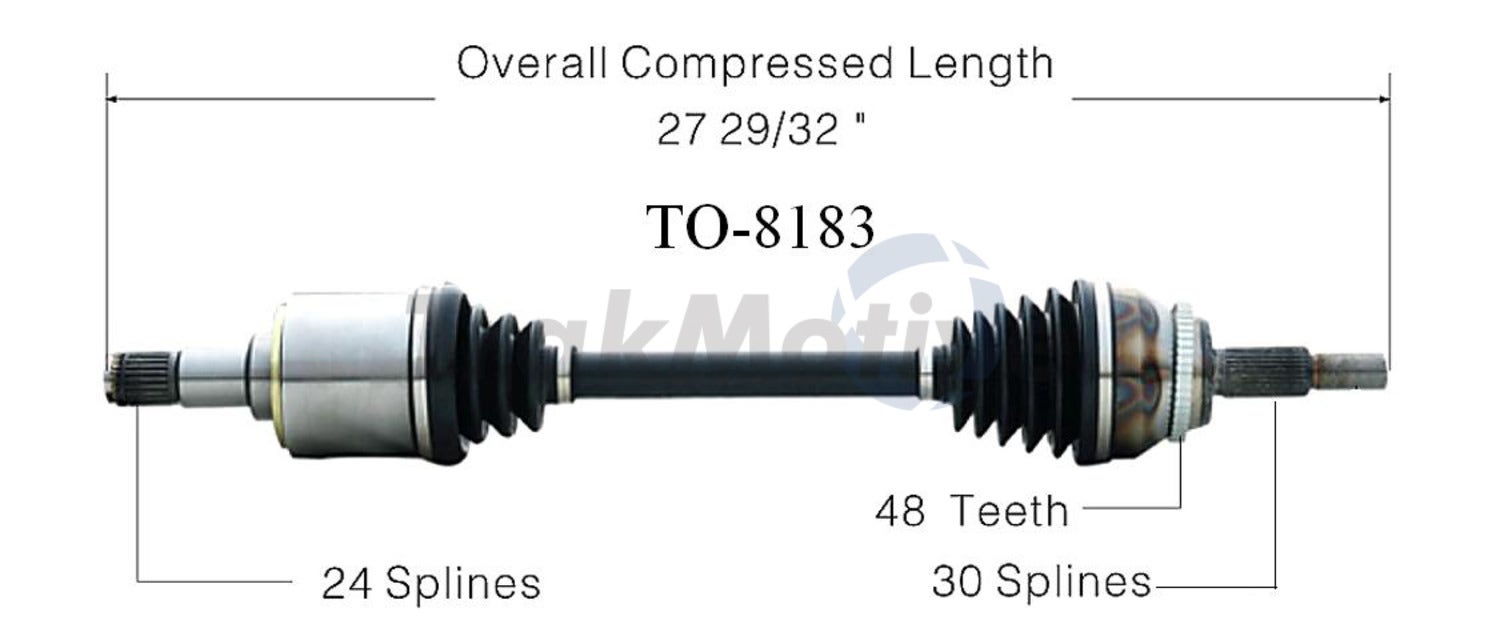 Trakmotive Cv Axle Shaft P/N:To-8183  Cv Axle Shaft P/N: