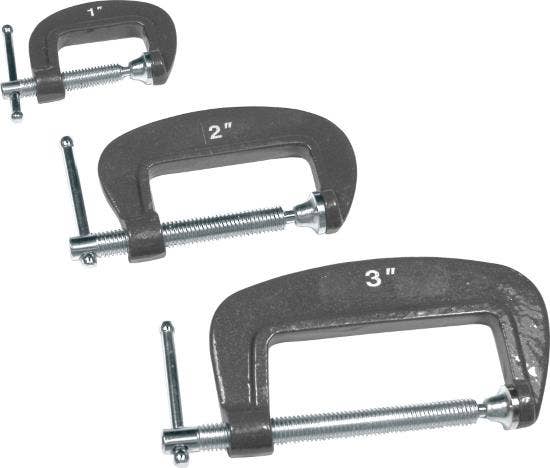 Performance Tool W86012 3-Piece C-Clamp Set   C Clamp; Type - Quick Release, Jaw