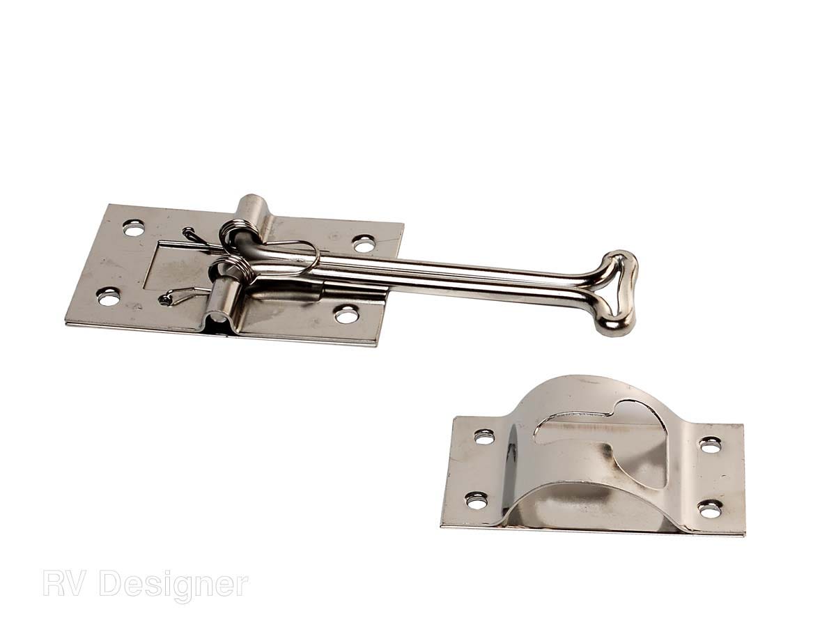 Rv Designer E224, Self Closing Door Holder, T Style, Stainless Steel, 4 Inch,