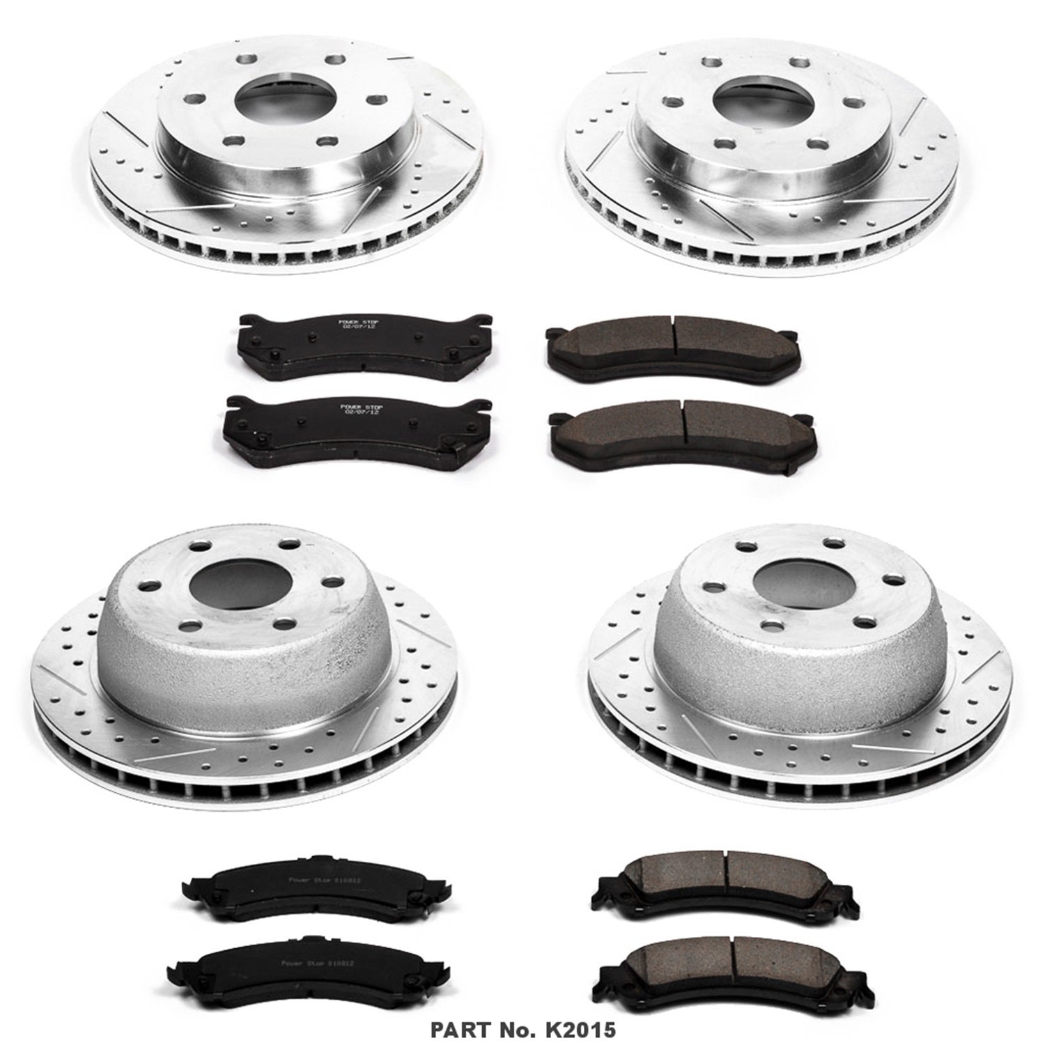 Power Stop K2015 Front And Rear Z23 Carbon Fiber Brake Pads With Drilled &