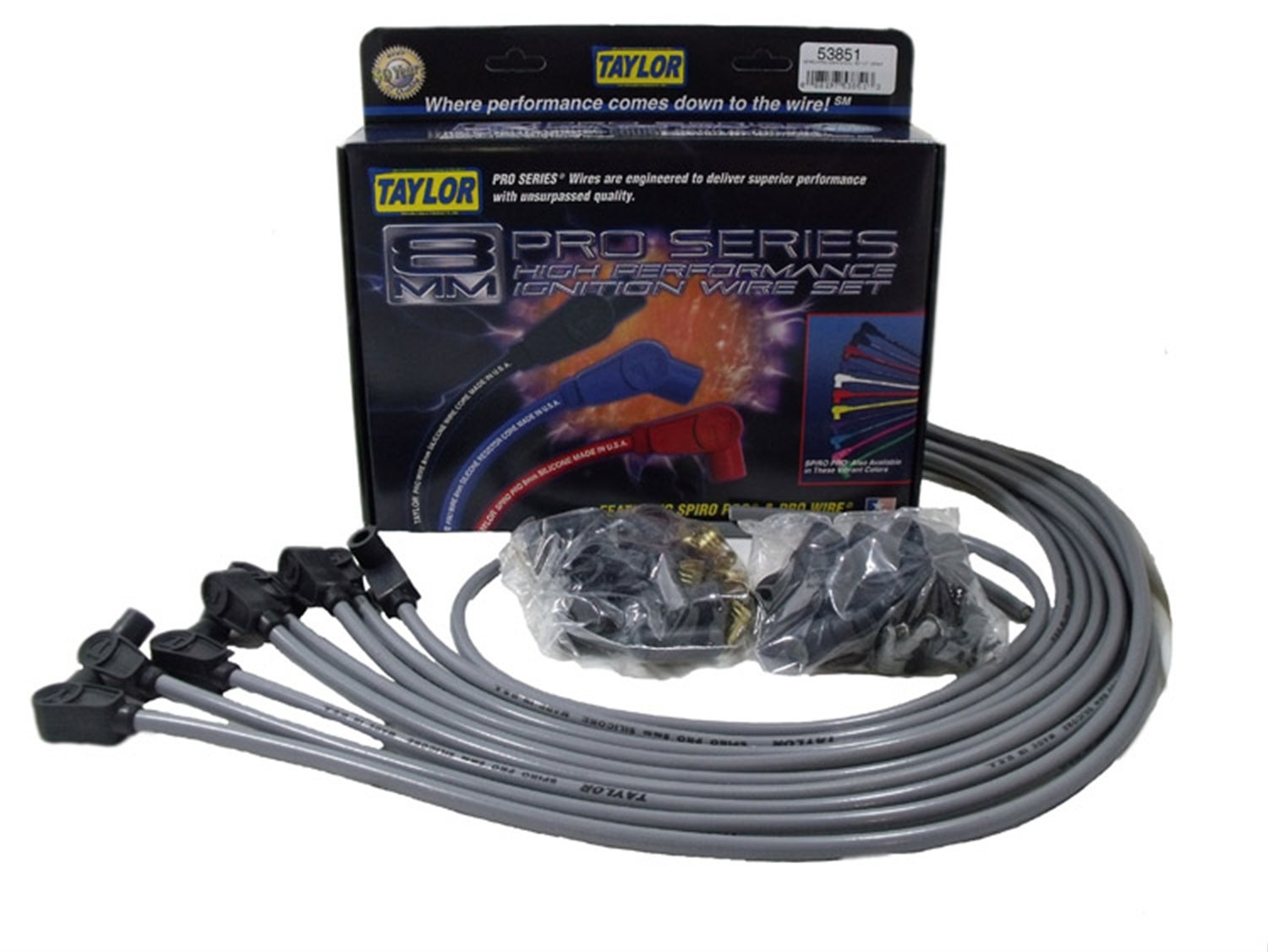 Taylor Cable 53851 8Mm Spiro-Pro Ignition Wire Set  48203 Battery Box; Height -
