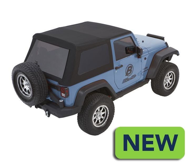 Bestop 5492217 Black Twill Trektop Nx Glide Convertible Soft Top For 2007-2018