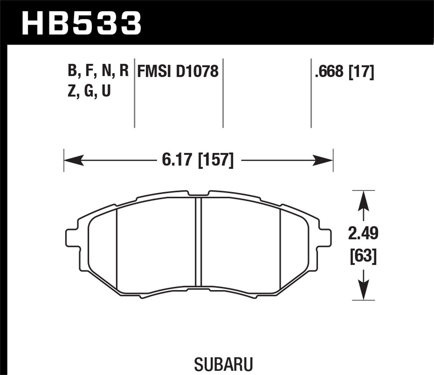 Hawk Performance Hb533g.668 Dtc-60 Disc Brake Pad   Dtc-60 Disc Brake Pad