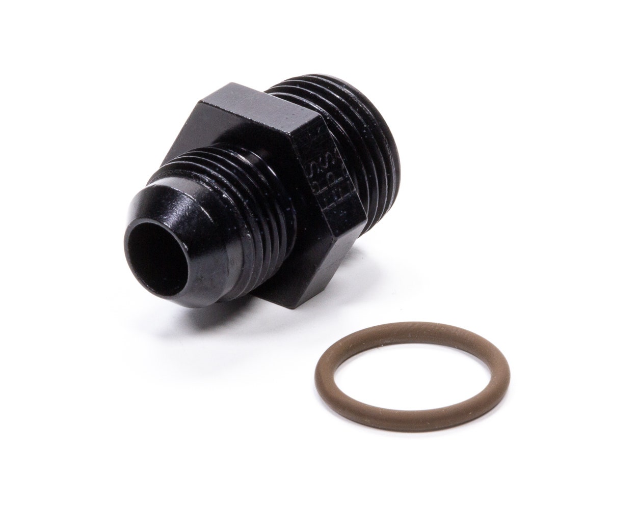 Fragola Aluminum Radius Fitting, -8 A-N With -10 A-N Threads - Black  Aluminum