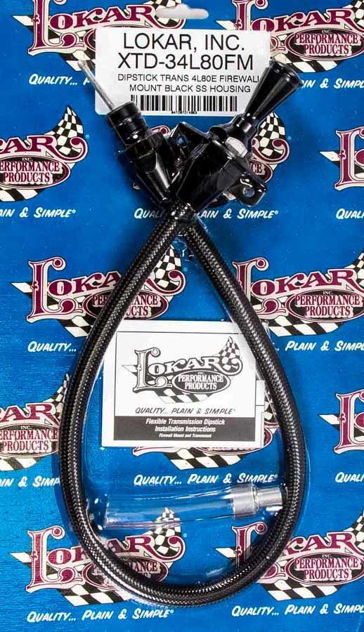 Lokar Xtd-34L80fm Firewall Mount Transmission Dipstick With Black Stainless