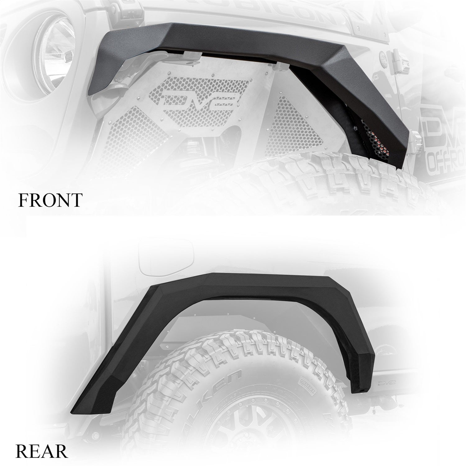 Dv8 Offroad Fdgl-02 Armor Fender Flares Fits 20-22 Gladiator   Armor Fender