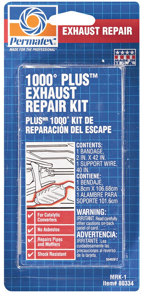 Permatex 80334 1000 Degree Plus Exhaust Repair Kit, Single Unit   1000 Degree