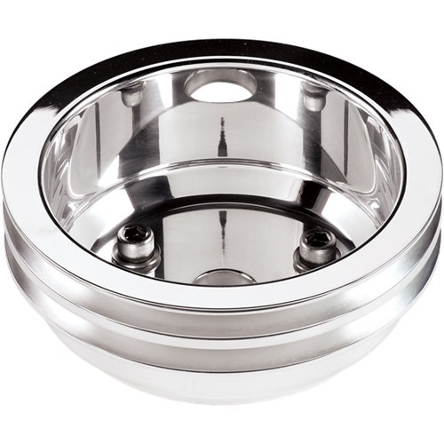 Billet Specialties 78220 Polished Long Water Pump 2 Groove Crankshaft Pulley For