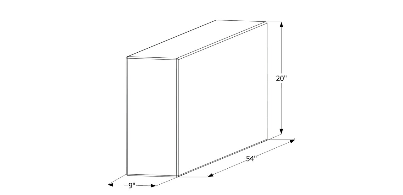 Wt2450  54X20x9  39 Gal. Wt2450  54X20x9  39 Gal.
