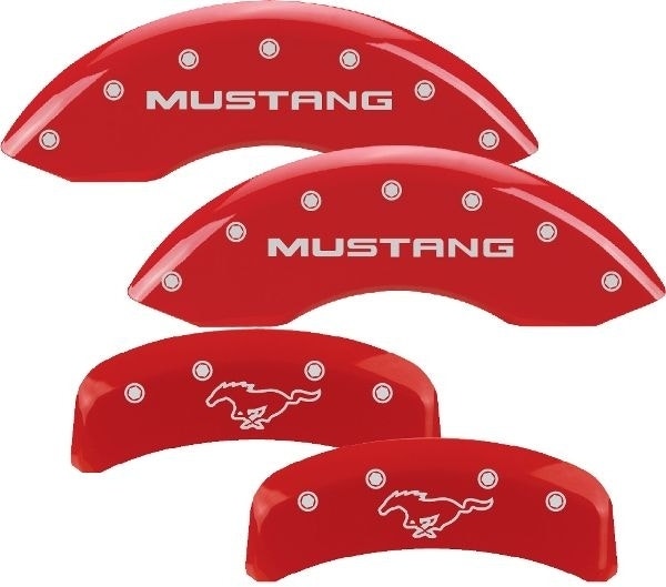Mgp Caliper Covers 10095Smpyrd Red Brake Covers Engraved With Silver