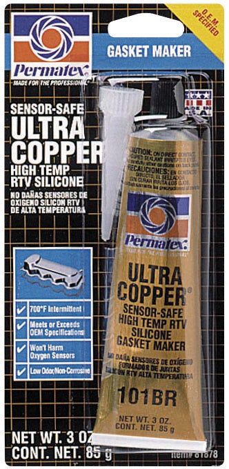 Permatex 81878 3 Oz Ultra Copper Rtv Silicone Gasket Maker   3 Oz Ultra Copper