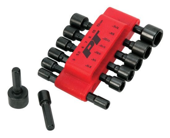 Performance Tool W473 14Pc Sae/Metric Nutdriver Bit Set   Drill Bit Socket Set;