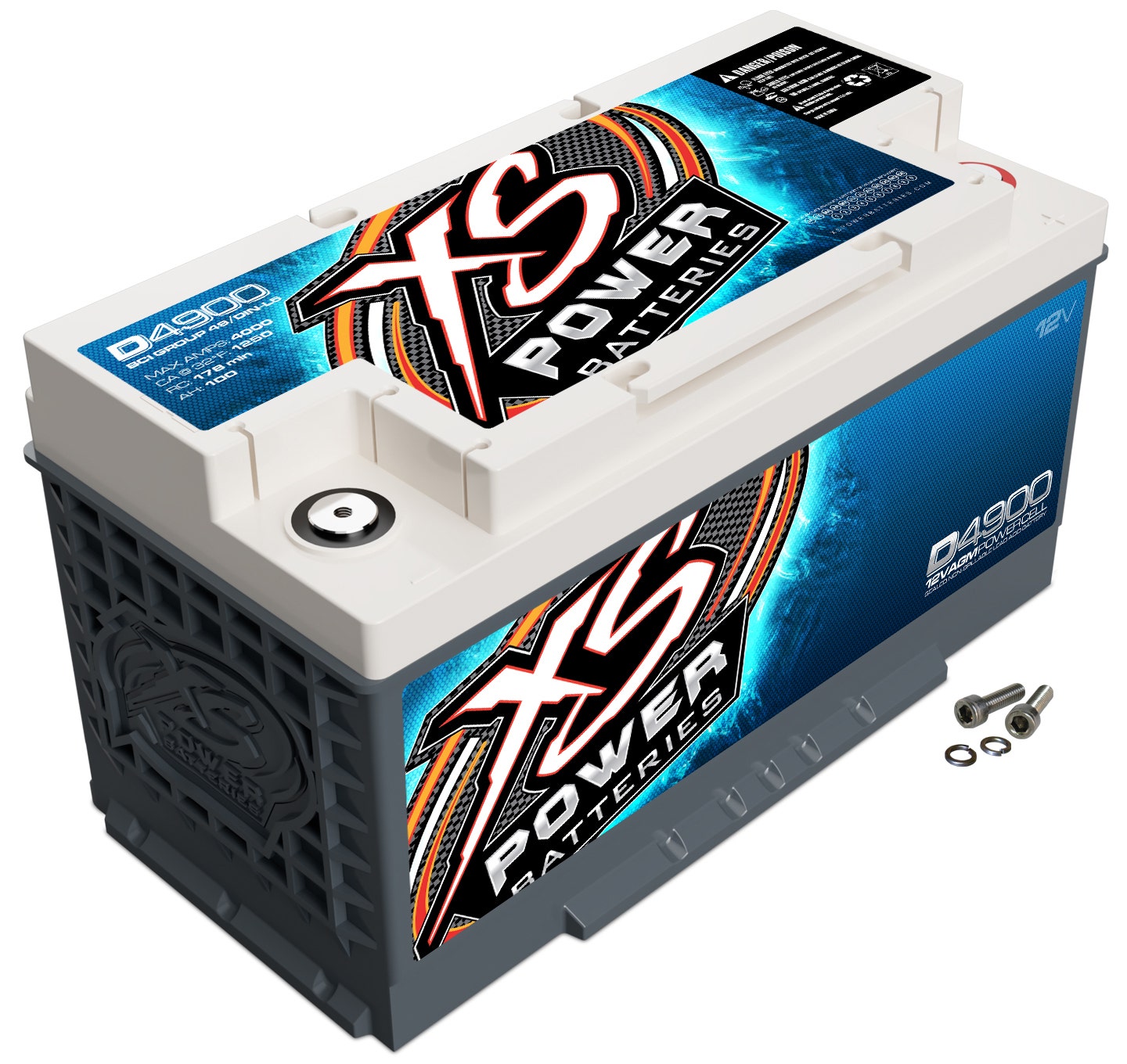 Xs Power D4900 12V Bci Group 49 Agm Battery (Max Amps 4,000A, Ca: 1075 Ah: 80,