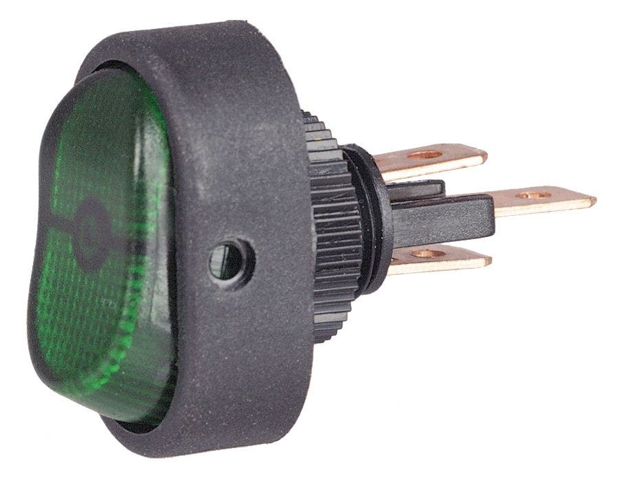 Hella H61920001 Spst Green Rocker Switch   Multi Purpose Switch; Type - Rocker,