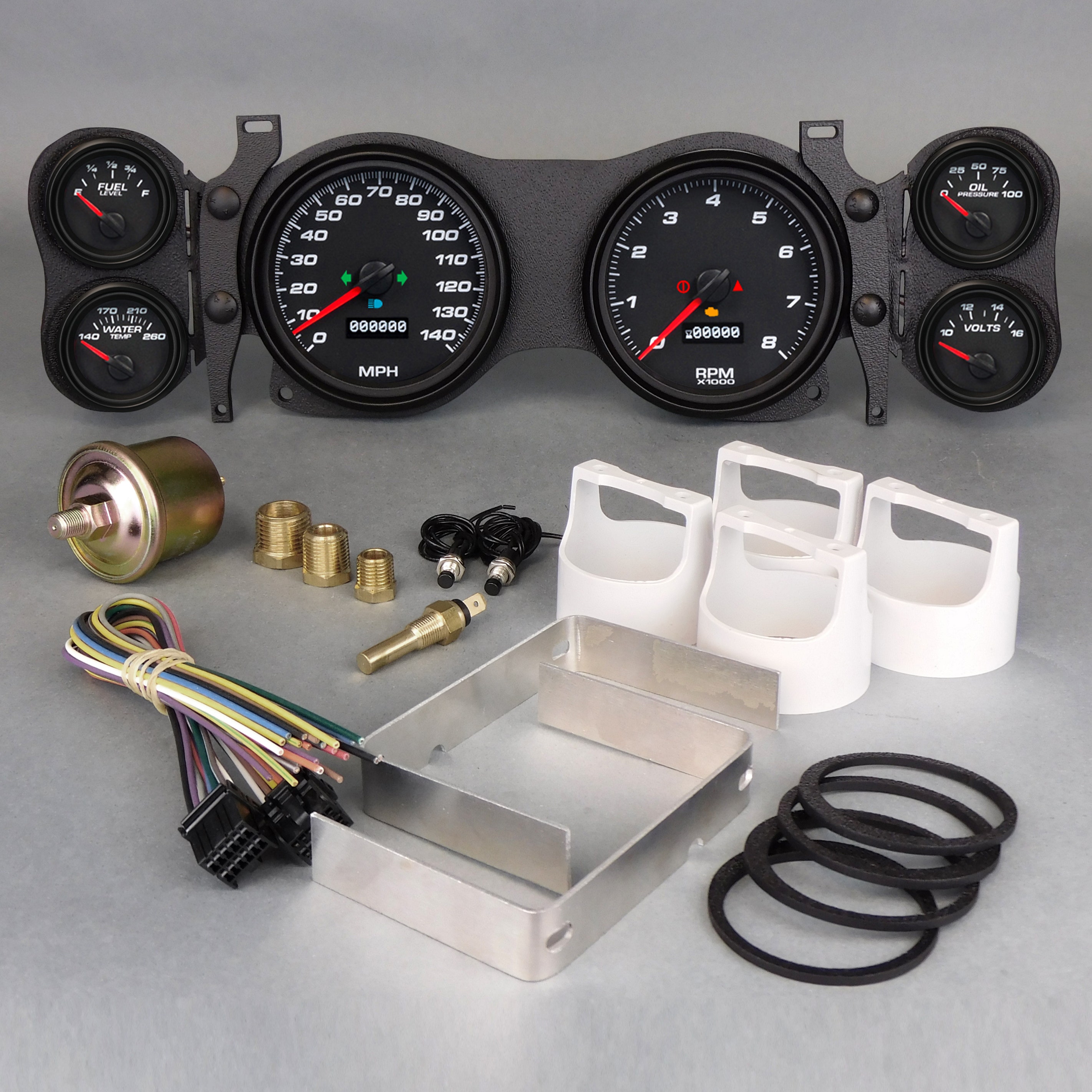 New Vintage Usa Gauge Kit, Performance, Analog, Fuel Level/Oil